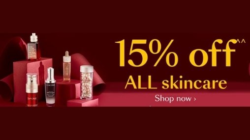 15% off skincare at Debenhams - limited time only! 