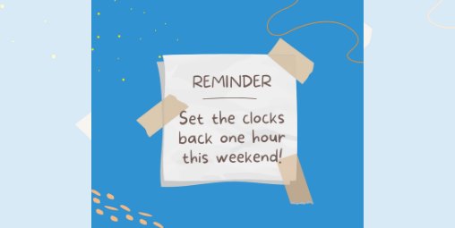 Clocks going back this weekend